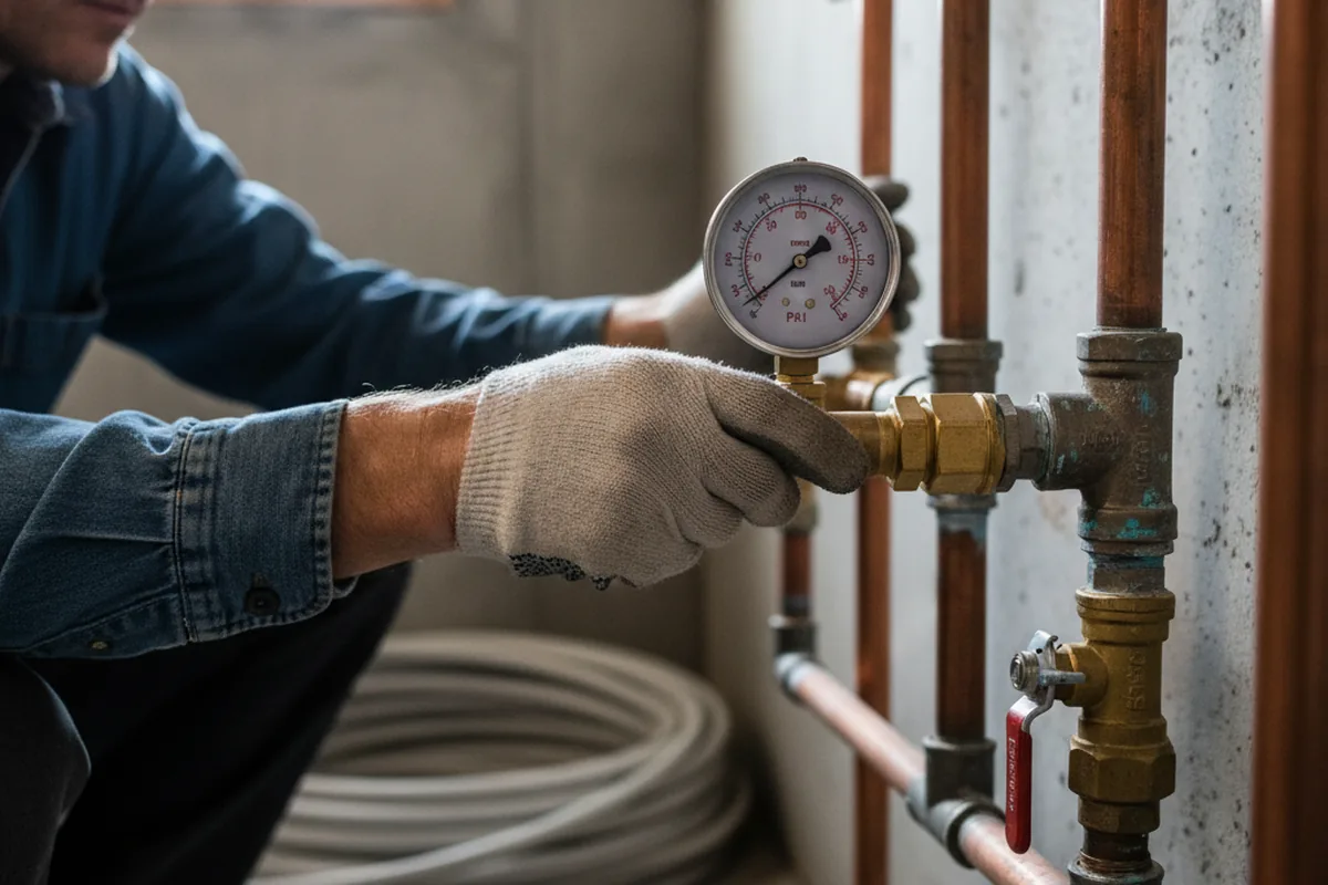 Pressure testing a repaired line during Water Line Repair in Fort Klamath